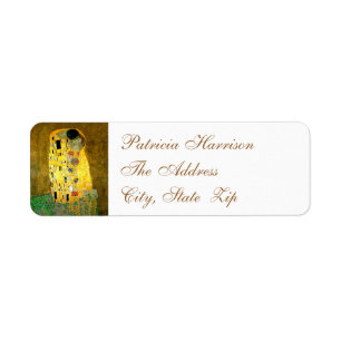 The Kiss Gustav Klimt Wedding RSVP Return Address Label