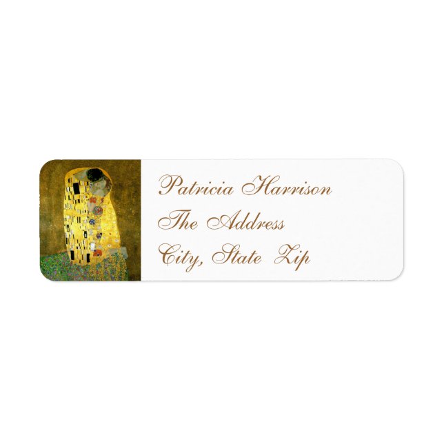 The Kiss Gustav Klimt Wedding | RSVP Return Address Label (Front)