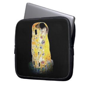 The Kiss Gustav Klimt Yellow Digital Painting Laptop Sleeve