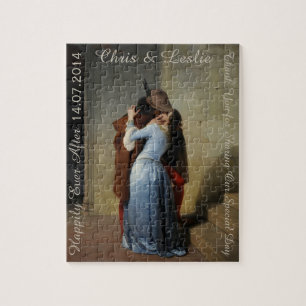 The Kiss / Il Bacio custom text art puzzle