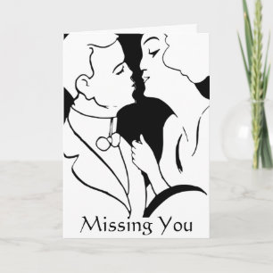The Kiss "Missing You" monochrome romantic retro Card