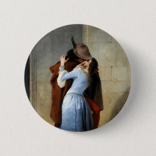 The Kiss painting by Francesco Hayez 6 Cm Round Badge