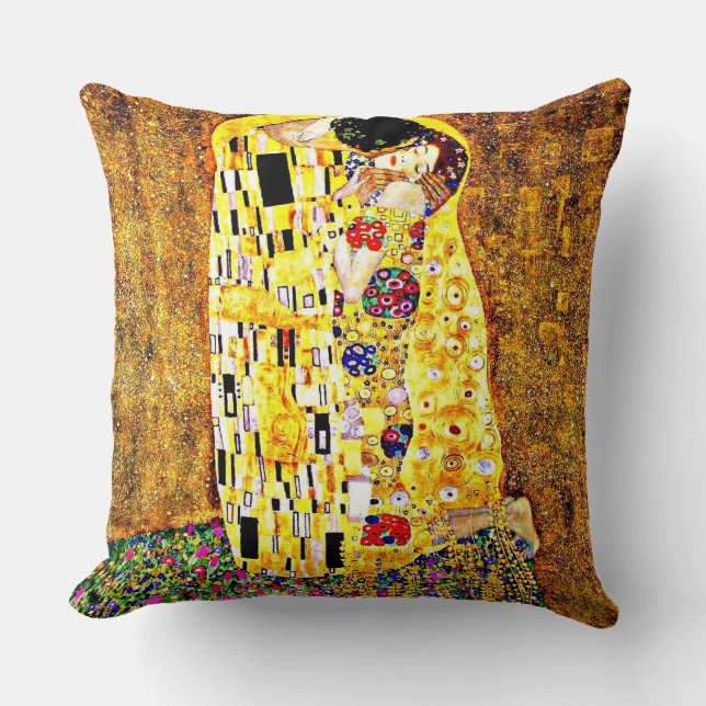 The Kiss, painting by Gustav Klimt Cushion (Front)