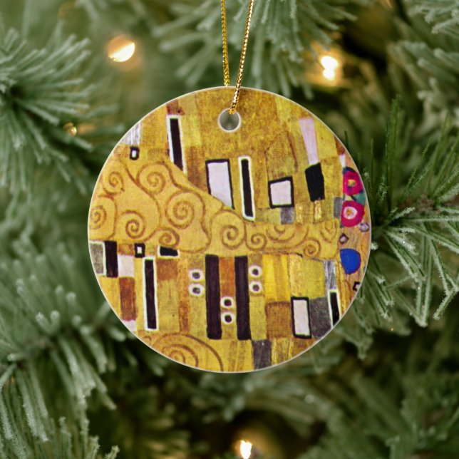 The Kiss Pattern by Gustav Klimt, Art Nouveau Ceramic Ornament (Tree)