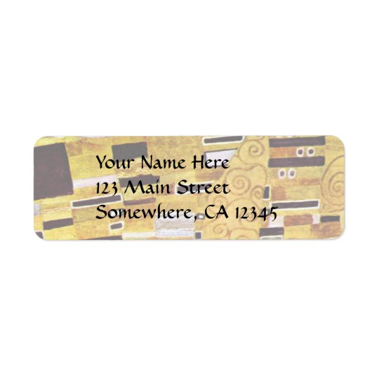 The Kiss Pattern by Gustav Klimt, Art Nouveau Return Address Label