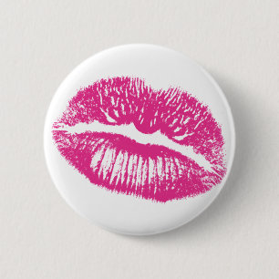 The Kiss, Pink Lips 6 Cm Round Badge