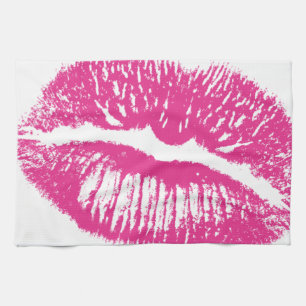 The Kiss, Pink Lips Tea Towel