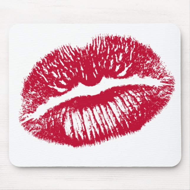 The Kiss, Red Lips Mouse Pad (Front)