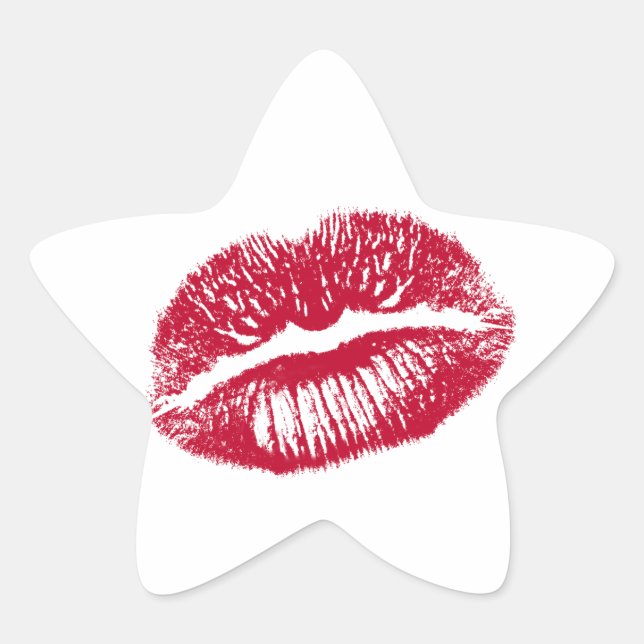 The Kiss, Red Lips Star Sticker (Front)