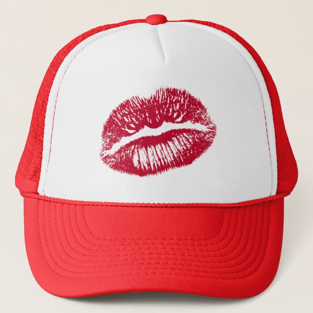 The Kiss, Red Lips Trucker Hat (Front)