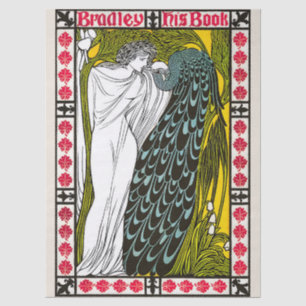 The Kiss Vintage Woman Peacock Art Nouveau Tissue Paper