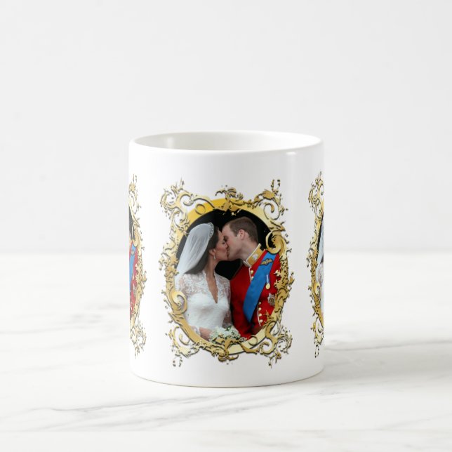 the kiss, will+kate wedding, Custom Colour!! Coffee Mug (Center)