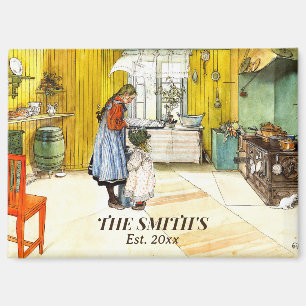 The Kitchen Carl Larsson Vintage Swedish Fine Art Magnet
