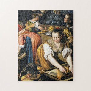 The Kitchen in detail by Vincenzo Campi Jigsaw Puzzle