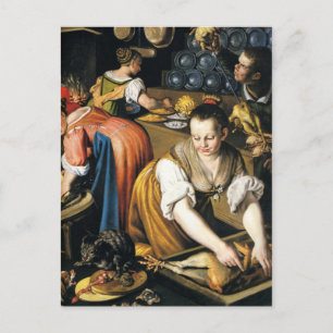 The Kitchen in detail by Vincenzo Campi Postcard