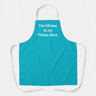 The Kitchen is My Happy Place Aqua Apron