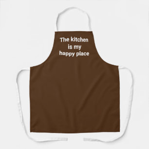 The Kitchen is My Happy Place Brown Apron