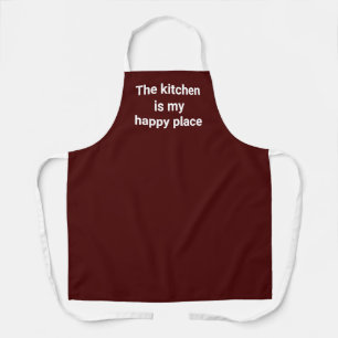 The Kitchen is My Happy Place Maroon Apron