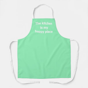 The Kitchen is My Happy Place Mint Green Apron