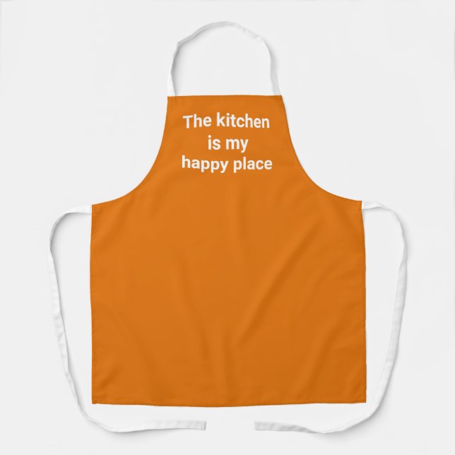 The Kitchen is My Happy Place Orange Apron (Front)