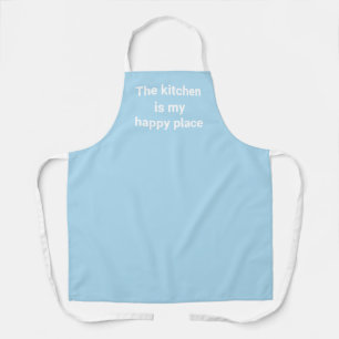The Kitchen is My Happy Place Pastel Blue Apron