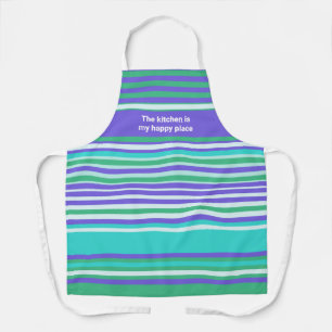 The Kitchen is My Happy Place Striped Apron