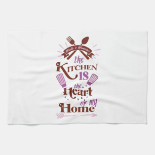 The kitchen is the heart of my home tea towel