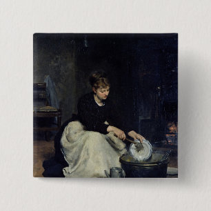 The Kitchen Maid Washing-Up 15 Cm Square Badge