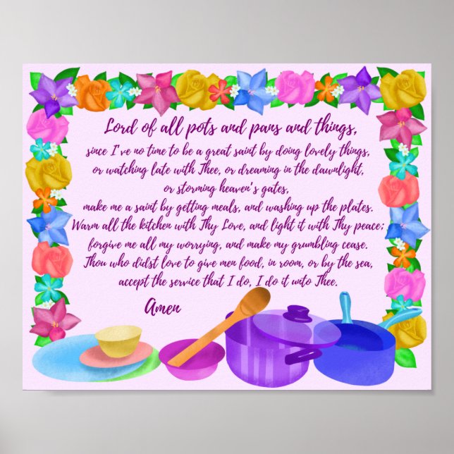 The Kitchen Prayer Lord of Pots & Pans Wall Art (Front)