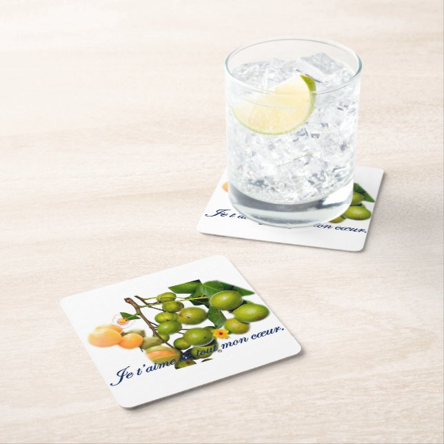 The kitchenette square paper coaster (Insitu)