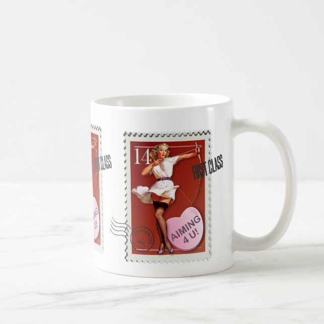The Kitsch Bitsch : "Aiming 4 U" Candy Heart Pin Coffee Mug (Right)