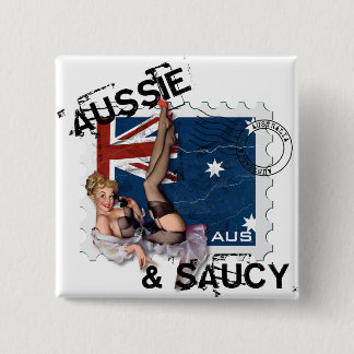 The Kitsch Bitsch : Aussie & Saucy Pin-Up 15 Cm Square Badge