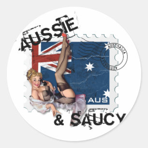 The Kitsch Bitsch : Aussie & Saucy Pin-Up Classic Round Sticker