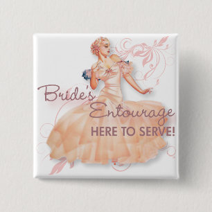 The Kitsch Bitsch : Bride's Entourage! 15 Cm Square Badge