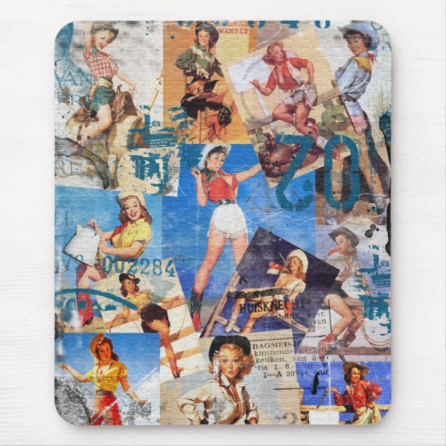The Kitsch Bitsch : Destroyed Cowgirl Pin-Ups No.1 Mouse Pad (Front)