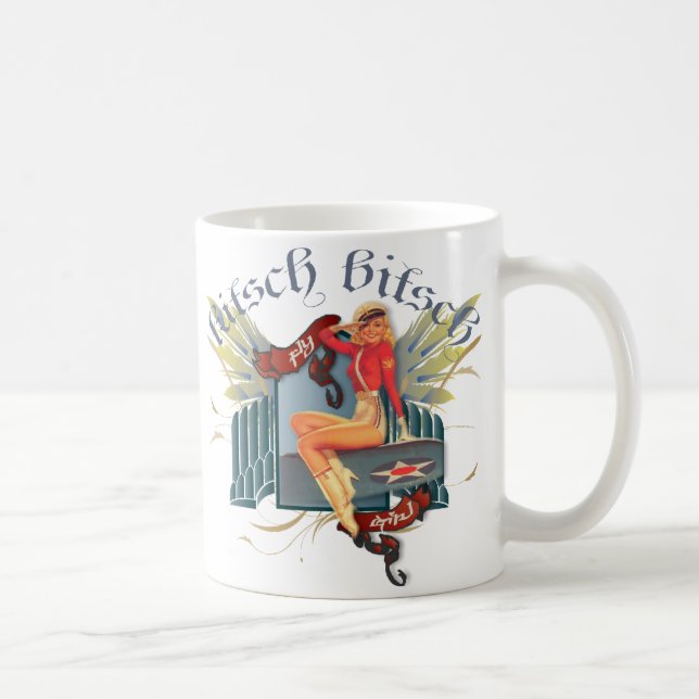 The Kitsch Bitsch : Fly Girl Tattoo Pin-Up Coffee Mug (Right)
