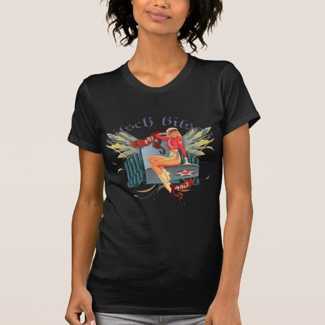 The Kitsch Bitsch : Fly Girl Tattoo Pin-Up T-Shirt (Front)