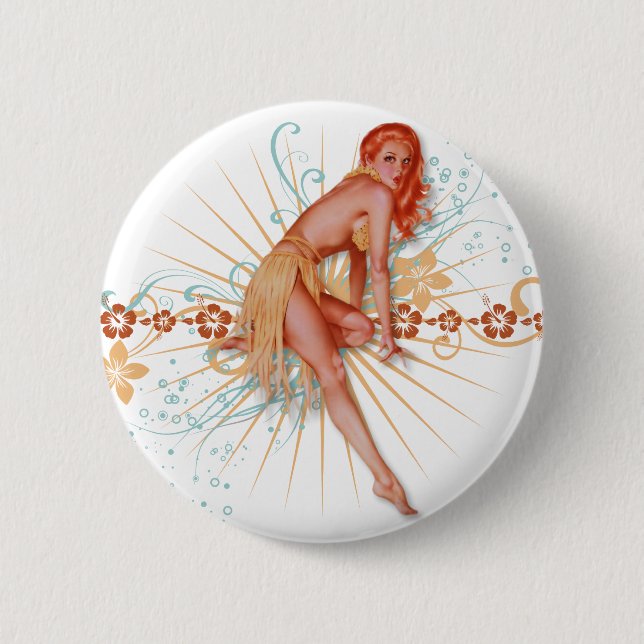 The Kitsch Bitsch : Luau Lovely! 6 Cm Round Badge (Front)
