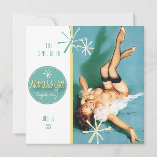 The Kitsch Bitsch : Not Wed Yet! Foundation Party Invitation (Front)