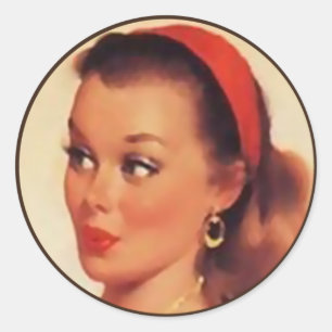 The Kitsch BItsch : Pin-Up Portraits Classic Round Sticker