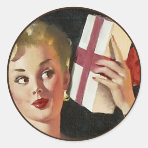 The Kitsch BItsch : Pin-Up Portraits Classic Round Sticker
