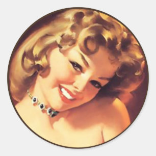 The Kitsch Bitsch : Pin-Up Portraits Classic Round Sticker