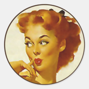 The Kitsch BItsch : Pin-Up Portraits Classic Round Sticker