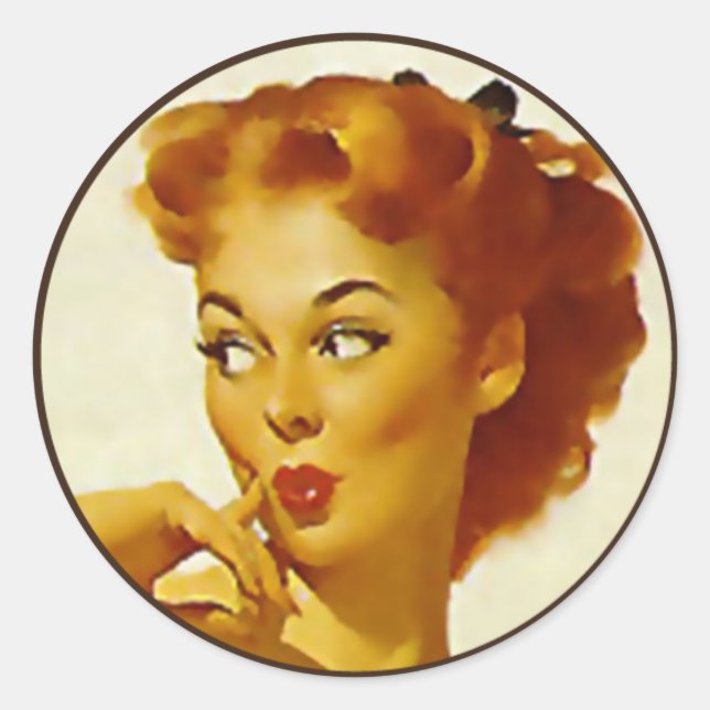 The Kitsch BItsch : Pin-Up Portraits Classic Round Sticker (Front)