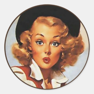 The Kitsch BItsch : Pin-Up Portraits Classic Round Sticker