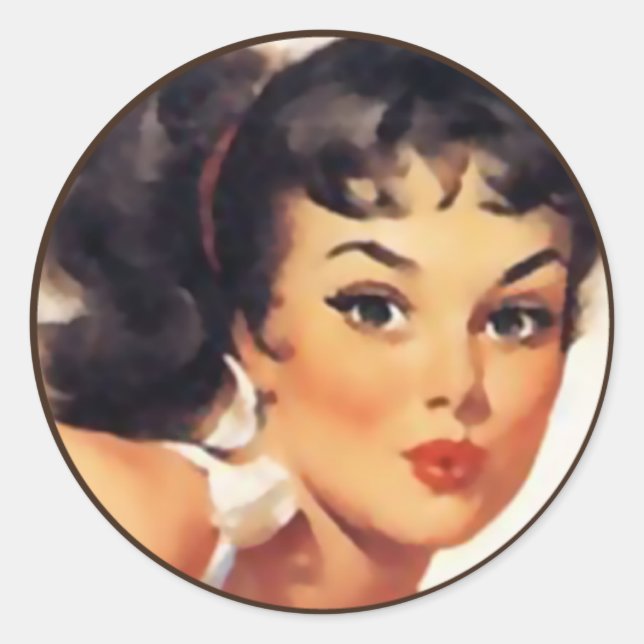 The Kitsch Bitsch : Pin-Up Portraits Classic Round Sticker (Front)