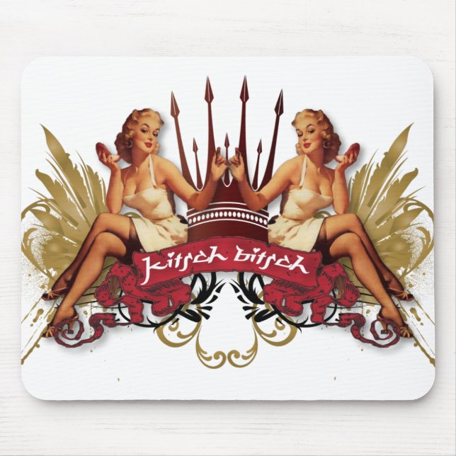 The Kitsch Bitsch : Twin Tattoo Pin-Up Mouse Pad (Front)