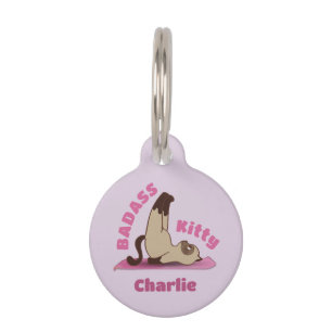 The Kitty Badass Workout Kitty Cat Pet Tag