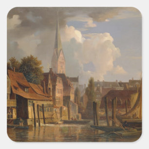 The Kleine Alster in 1842, 1842 Square Sticker