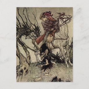 “The Knight and Gnome” by Arthur Rackham Postcard